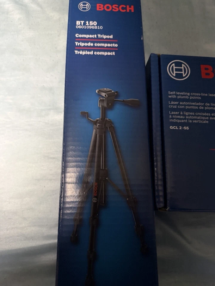 Láser autonivelante de línea cruzada Bosch GCL 2-55 con punto de plomada y trípode bt-150 Foto 2 de 2