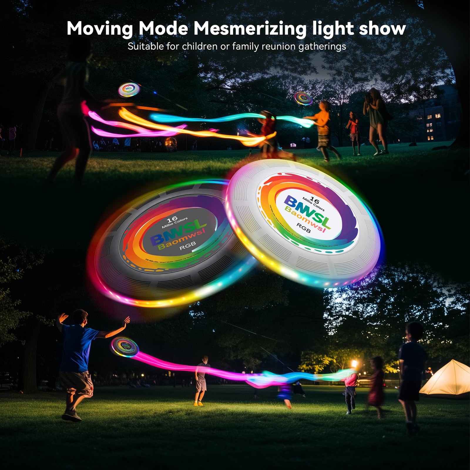 Light Up Flying Disc - 16 Million Colors RGB or 50 LEDs, Ultra Bright, 13 Lig...