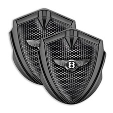 Bentley Metall Emblem Aufkleber – Carbon Look Auto Logo Set 1st und 2st