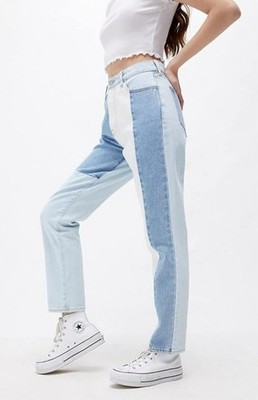 Pacsun Mom Jeans Patchwork Funky 70s