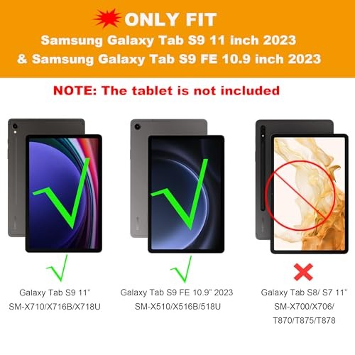 for Samsung Galaxy Tab S9 FE 10.9 inch/Tab S9 11 inch Case with Keyboard - 7 - Picture 3 of 7