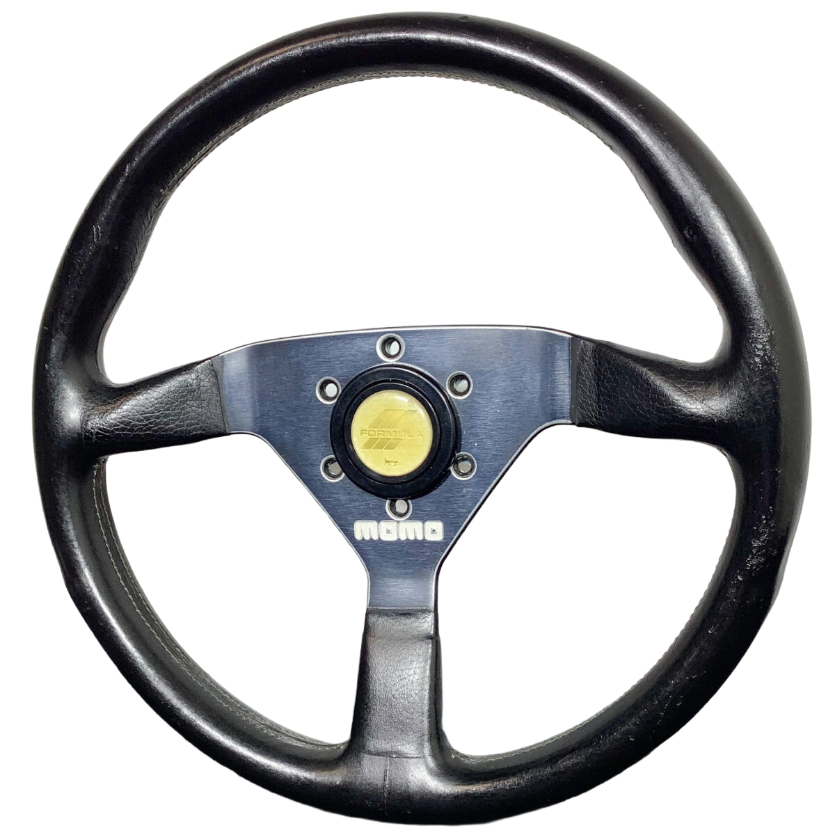 MOMO VELOCE V35 340mm Steering Wheel Black Leather CORSE Horn NA