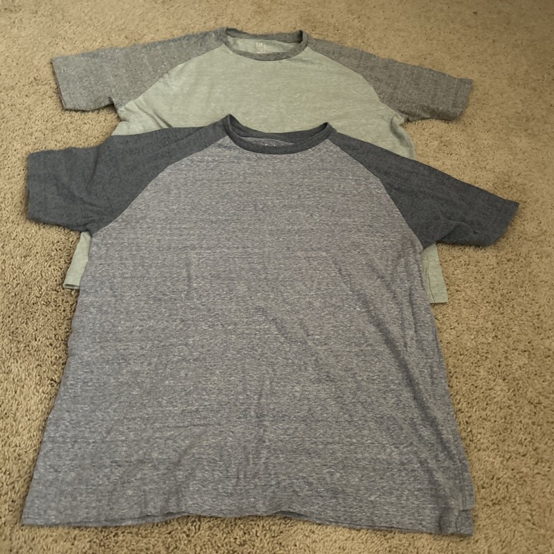 George WALMART Ringer T-Shirt 2 tone  pistachio/blue  Size men's Medium 38-40