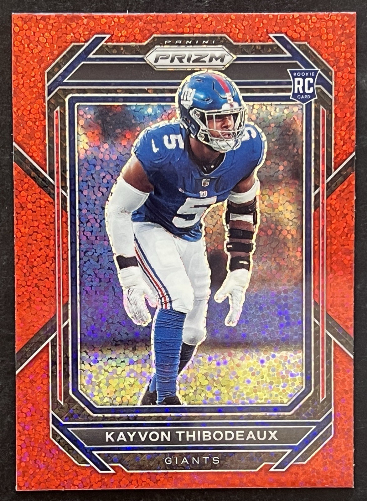 KAYVON THIBODEAUX 2022 Panini Prizm RED SPARKLE PRIZM RC Rookie #370 SP Giants
