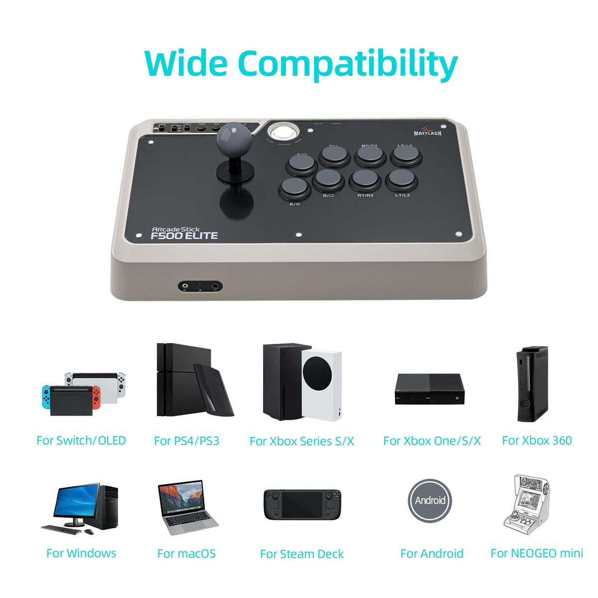 NEOGEOアーケードスティックPRO + MAYFLASH F500Elite Amazon.com: May Flash F500 Elite USB Video Game Controller