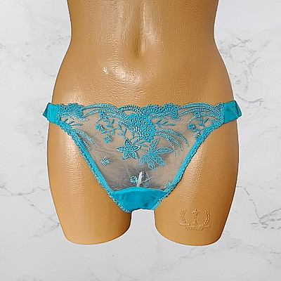 La Perla Luxus String Tanga Gr. 40 feine Seiden Stoff + Tüll Sylter Boutique Neu