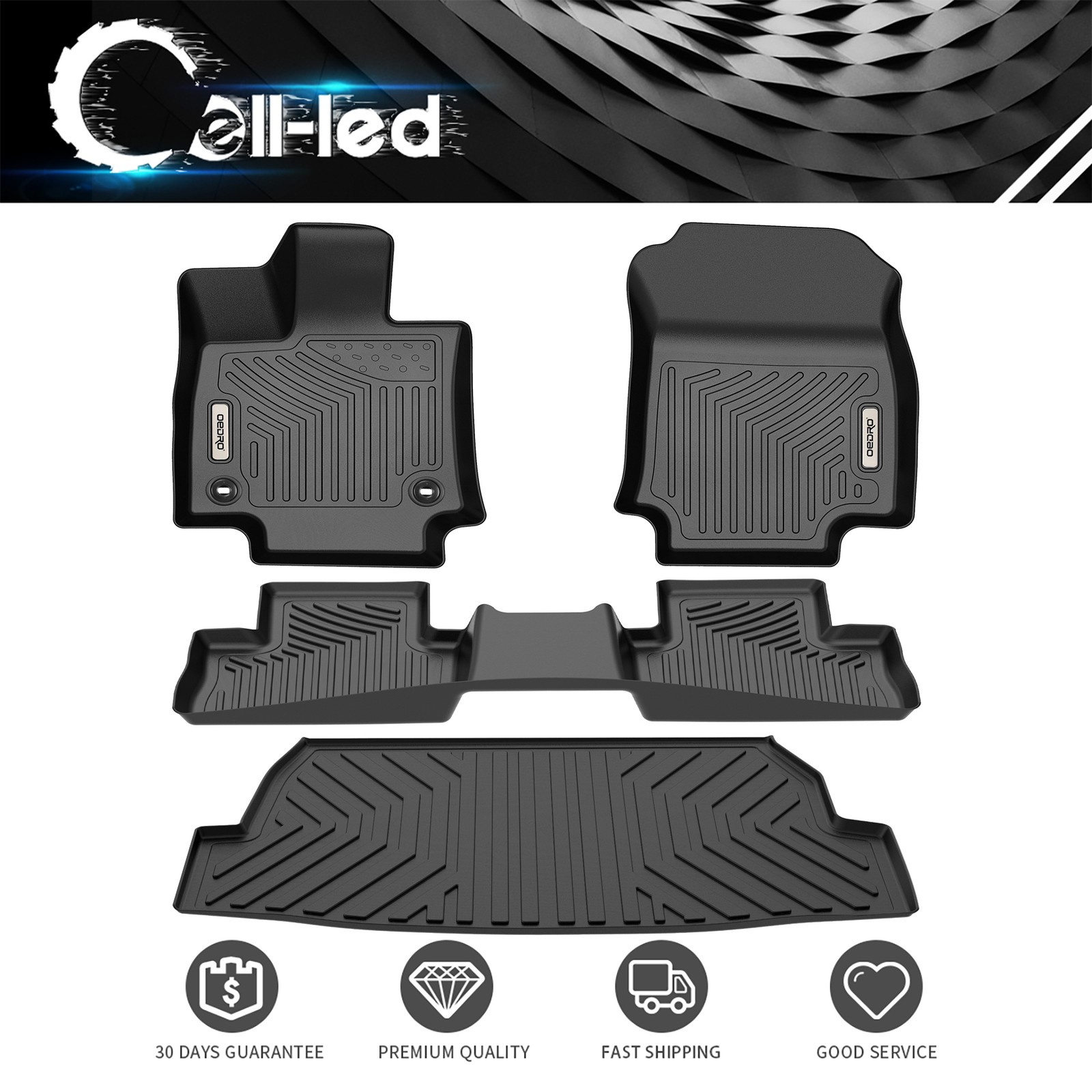 3D Mold Floor Mats Cargo Mat For 2019-2025 Toyota Rav4 Anti-Slip Trunk Liner TPE