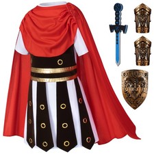 Child Medieval Roman Warrior Knight Renaissance 6-7Years 130cm , White