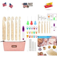 5 Sizes Large Crochet Hooks 12mm-25mm, Ergonomic Crochet Hook Set, Transparen...