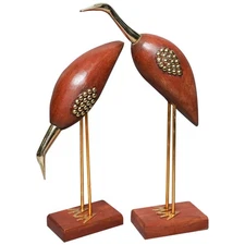Wooden Antique Decorative Saras Swan Crane Love Birds For Wooden And Brass Work