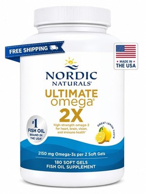 Nordic Naturals Ultimate Omega 2X 180 Soft Gels Heart Brain Joint Support, New