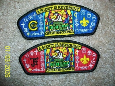 2-Circle 10-'' A Scout is Reverent'' CSP's-Camp Constatin and Camp TRJ-MINT