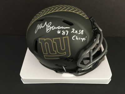 MARK BAVARO AUTOGRAPHED 2025 GIANTS SALUTE TO SERVICE MINI HELMET W/INS   J.S.A.