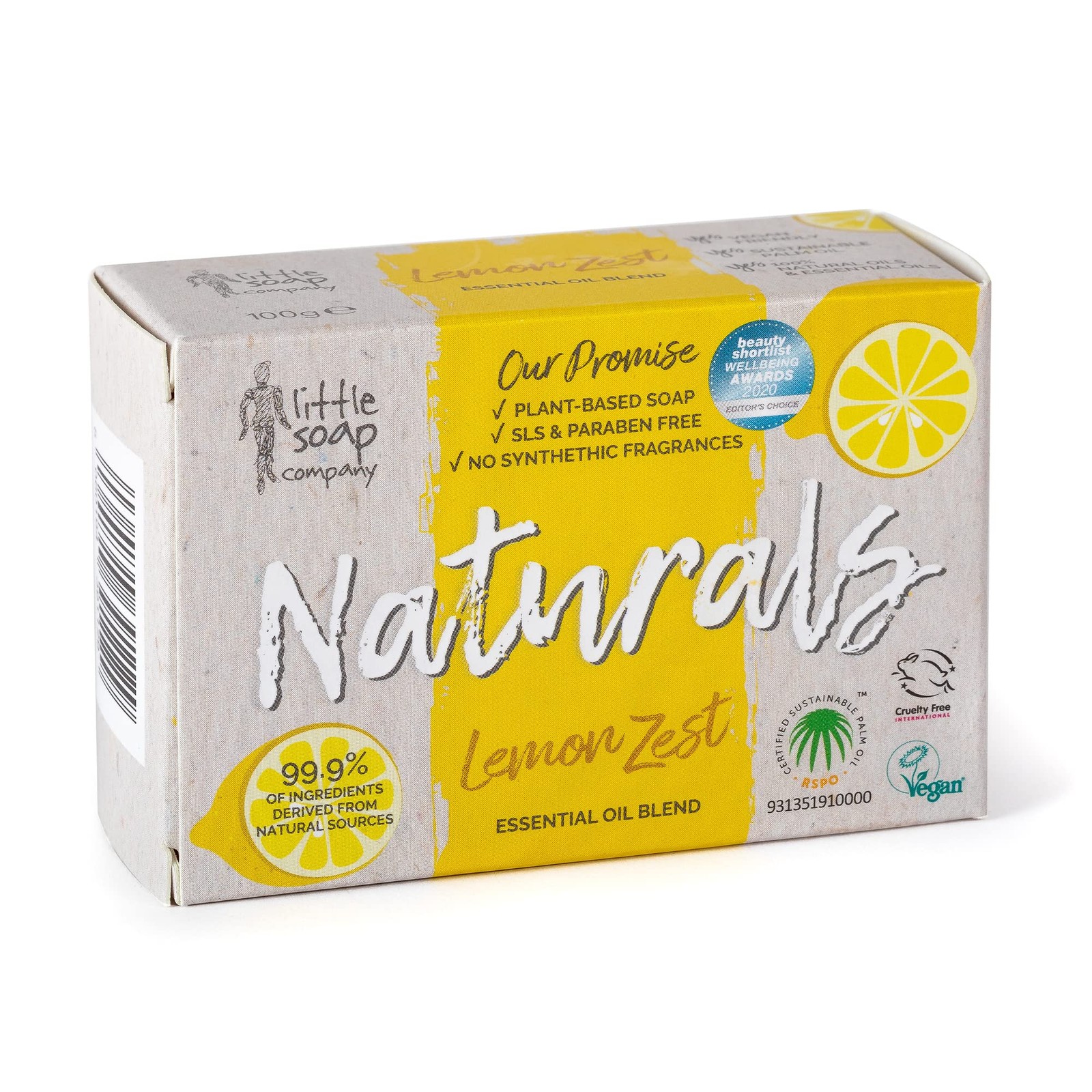 Little Soap Company Natural Range - Lemon Zest Bar, 100 g (Pack of 1) - Image 6