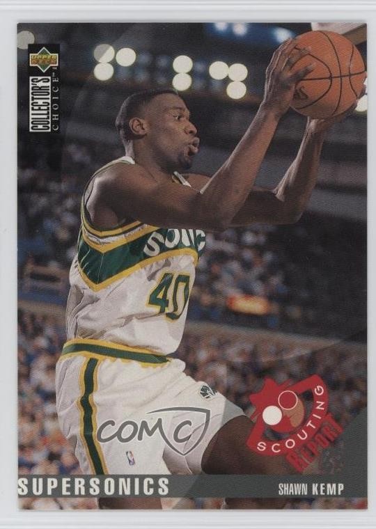 1995 Collector's Choice International German II Scouting Report Shawn Kemp ak5
