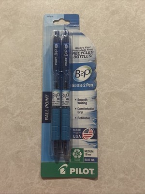 Pilot B2P BOTTLE-2-PEN Retractable Ball Point Pen Blue, 1.0mm Medium Nib