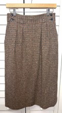 Liz Claiborne Vintage Houndstooth 100 Wool Pleated Midi Skirt Women  s Size 4