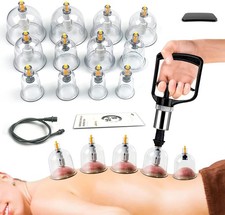 Cupping Therapy Set 12 Massage Cups for Back Pain Relief Physical with Hand Pump