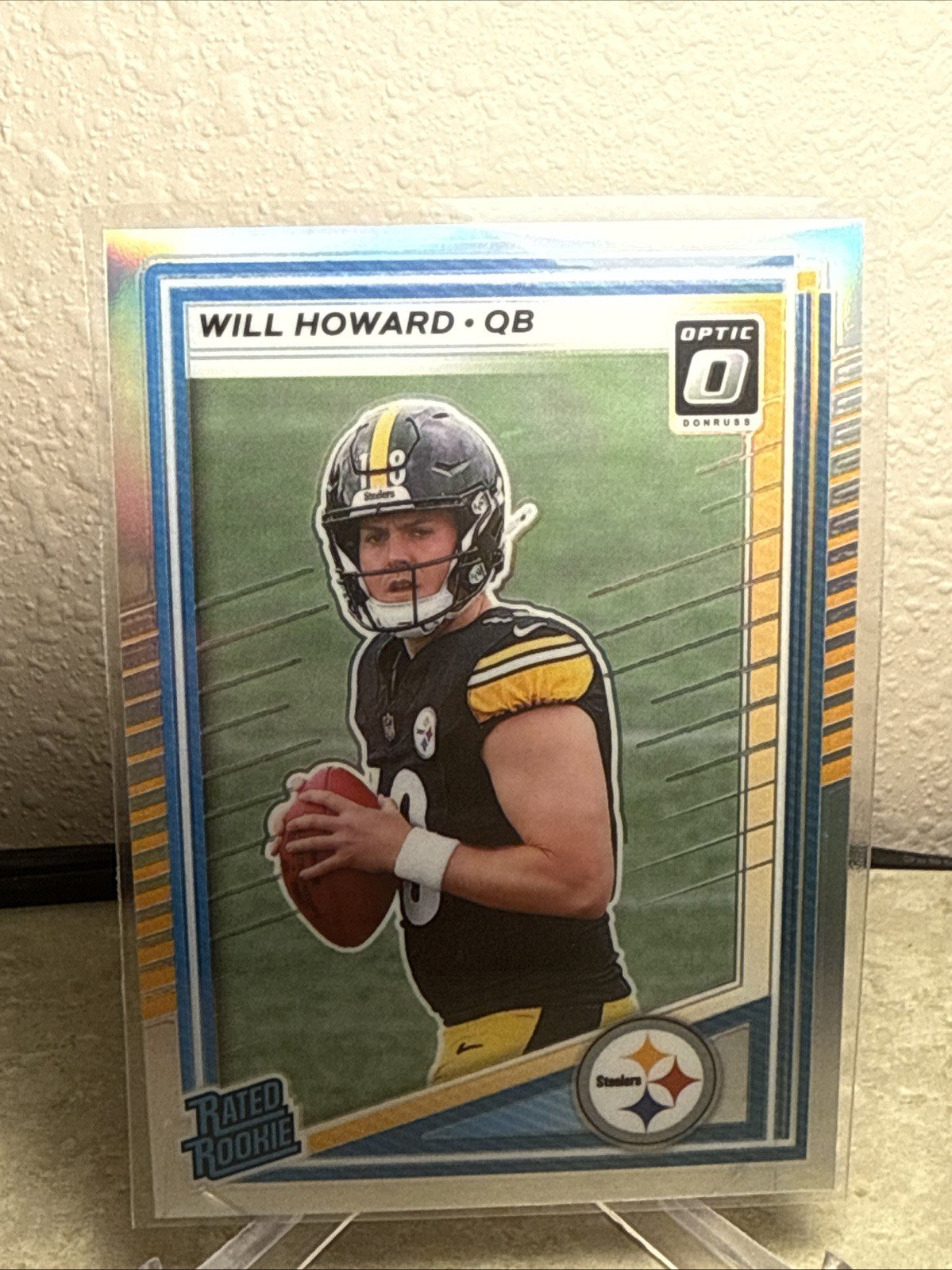 2025 Panini Donruss - Rated Rookie Will Howard #309 Optic Preview Holo Prizm RC 