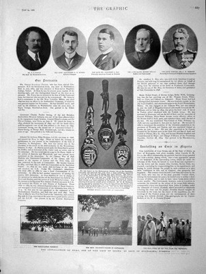 Original alter antiker Druck 1901 Koma Emir Zelwa Nigeria Adalbert Strong Foster