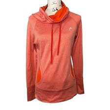 Head Orange Cowl Neck Sweatshirt, Size Small