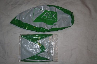 2 Stück AOK Wasserball aufblasbar NEU unbenutzt, Vintage Retro Werbegeschenk