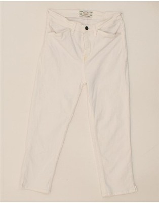 Fat Face Damen Capri Jeans UK 8 Small W26 L20 weiß Baumwolle AT01