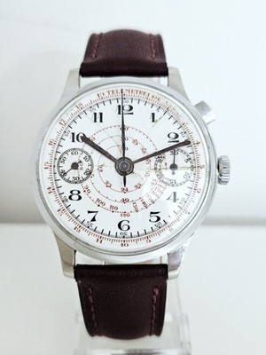Anonymer Chronograph - Vintage 30er Jahre - Monopusher - Landeron Hahn - Keramik