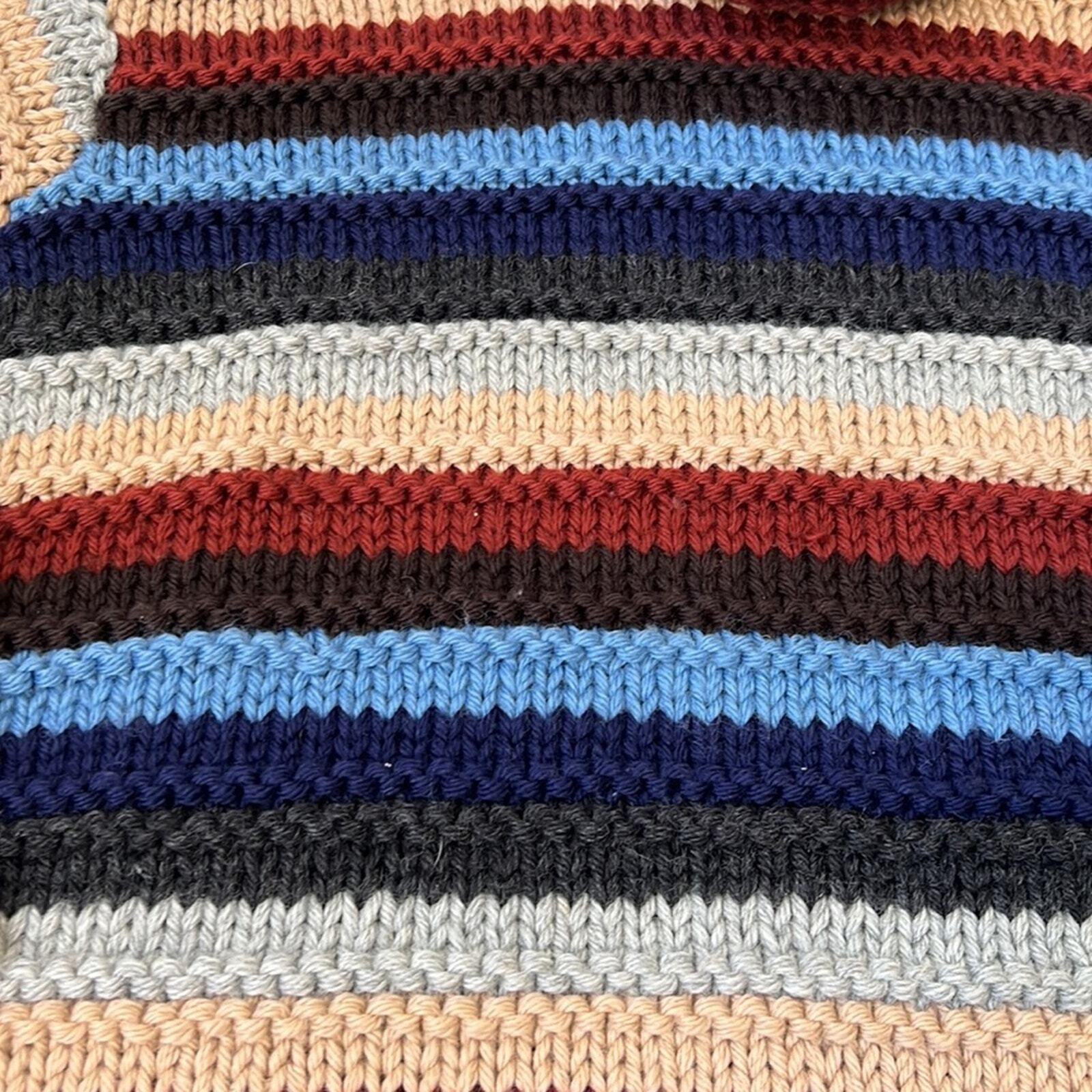 Dolce & Gabbana, Men’s XL, Super Chunky Knit Turtle Neck Striped Wool Turtleneck image 5