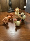 VTG Fisher Price Little People Farm Animals Lot of 5 - Horse Cow Dog Sheep Pig