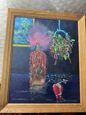 Impressionist "Still Life Scene" Oil On Canvas Painting- Framed