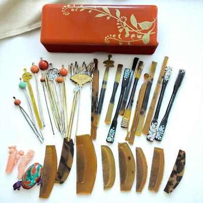 Vintage Kanzashi Kushi Kimono  Japanese Hair Ornament Geisha sale in Bulk
