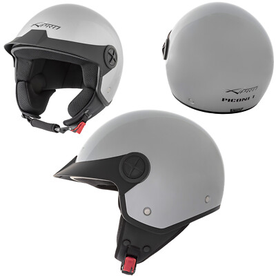 Peak Jethelm Deckel Motorrad Jet Scooter Quad A-Pro Silber M