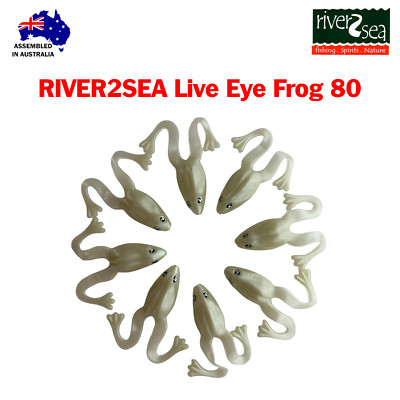 RIVER2SEA Live Eye Frog 80 8pcs/pack 8cm, 5.3g Australian Floating Fishing Lure
