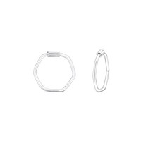 Creolen Hexagon 10Mm 1 Paar Ohrringe Aus 925 Sterling Silber