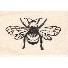 Full Bee Beeswax Rubber Stamp Mounted Insects Animals Wildlife Nature