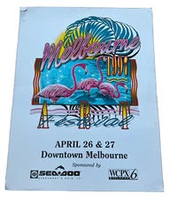 Melbourne Art Festival 1997 - Pink Flamingos Authentic VTG Promo Poster 17 X 22