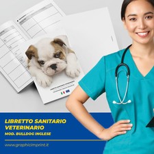 Libretto Sanitario Veterinario Vaccinazioni per Cane Bulldog Inglese Cucciolo