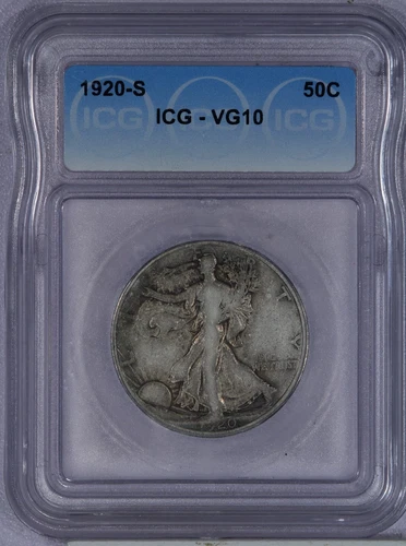 1920-S Walking Liberty Half Dollar 50c ICG VG10