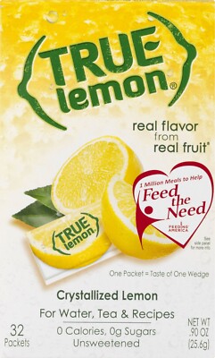 True Lemon Crystallized Lemon 32 Packets Net oz