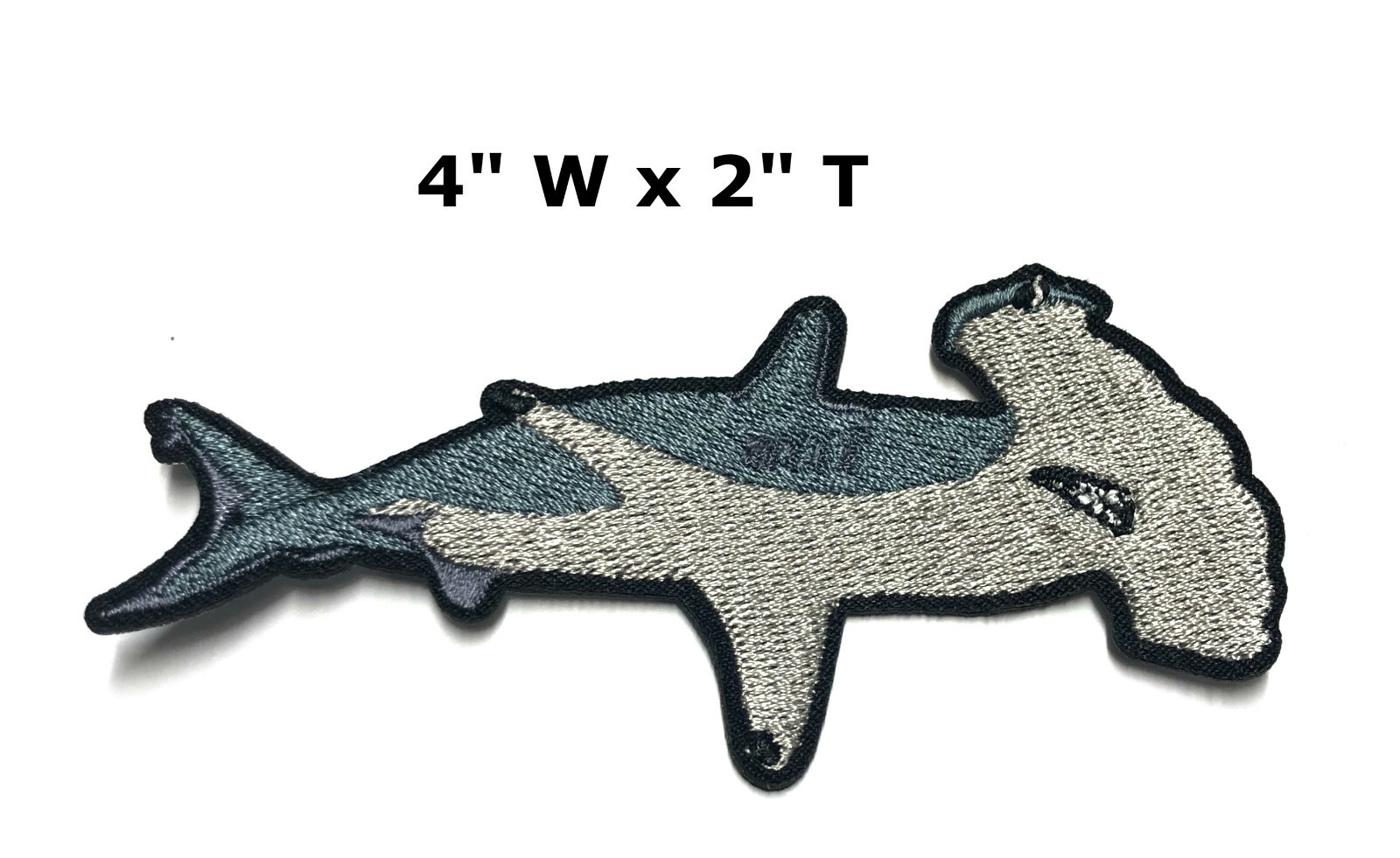 Hammerhead Shark Patch Embroidered Iron-On Applique, Souvenir, Animal, Sealife 