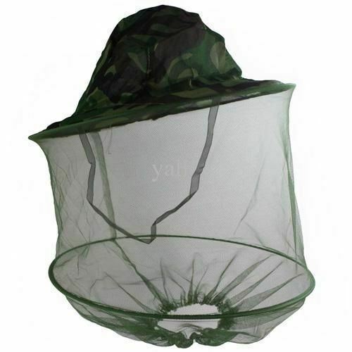 Mosquito Insect Head Net WITH HAT Wasp Bug Hat Mesh Travel Camping Fishing UK - Picture 3 of 3
