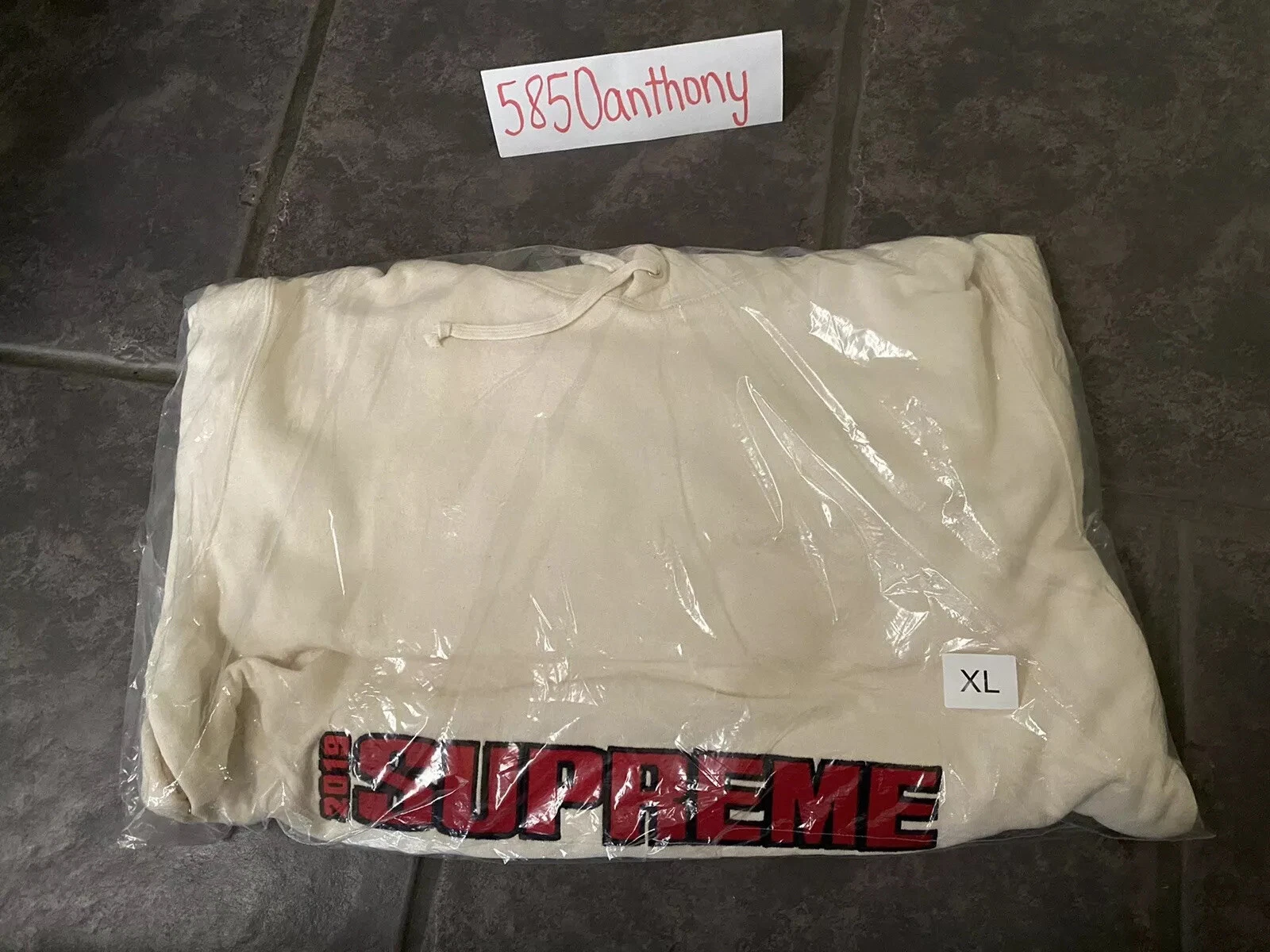 Supreme Blockbuster Hooded Sweater XL Natural