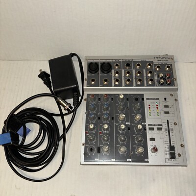 PHONIC MU 1002 10 INPUT 2 BUS MIC/LINE MIXER Turns On and Works