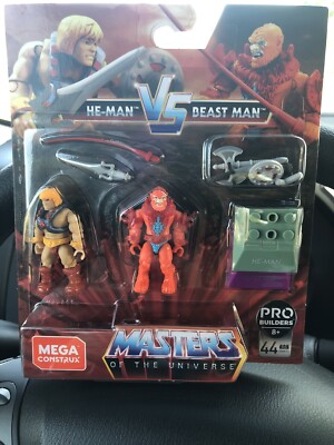 He-Man vs Beast Man Mega Construx MOTU Masters Of The Universe Figures Set New!!