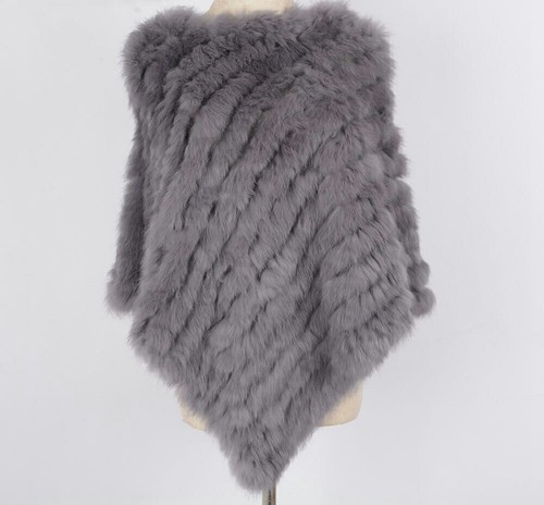 VERA PELLICCIA Coniglio mantella donna ponchio taglia unica inverno cappotto - 第 3/5 張圖片