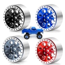 RCBATER 4Pc Alu 1.3inch Beadlock Wheel Rims for SCX24 TRX4M 1/24 1/18 RC Crawler