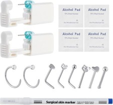 Disposable Safe Piercing Unit for Self Nose Piercing Gun Body Piercing Kit