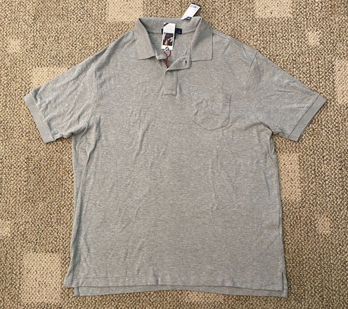 Cremieux Mens Casual Short Sleeve Polo Shirt Gray Size XL Soft Supima Cotton