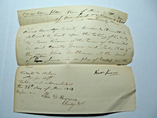 Three 1823 & 1828 Oswego (N.Y.) County or City Court or Clerk Documents - Picture 3 of 4